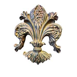 Large Decorative Fleur de Lis Resin Wall Applique